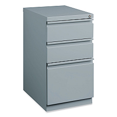 Hirsh Industries Full-Width Pull 20 Deep Mobile Pedestal File, 3-Drawer: Box/Box/File, Letter, Platinum, 15 x 19.88 x 27.75 (HID21856)