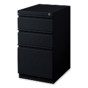 Hirsh Industries Full-Width Pull 20 Deep Mobile Pedestal File, 3-Drawer: Box/Box/File, Letter, Black, 15 x 19.88 x 27.75 (HID18575)
