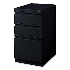 Hirsh Industries Full-Width Pull 20 Deep Mobile Pedestal File, 3-Drawer: Box/Box/File, Letter, Black, 15 x 19.88 x 27.75 (HID18575)