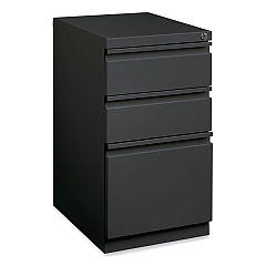 Hirsh Industries Full-Width Pull 20 Deep Mobile Pedestal File, 3-Drawer: Box/Box/File, Letter, Charcoal, 15 x 19.88 x 27.75 (HID19322)