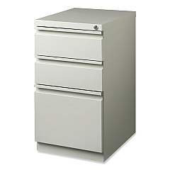 Hirsh Industries Full-Width Pull 20 Deep Mobile Pedestal File, 3-Drawer: Box/Box/File, Letter, Light Gray, 15 x 19.88 x 27.75 (HID18576)