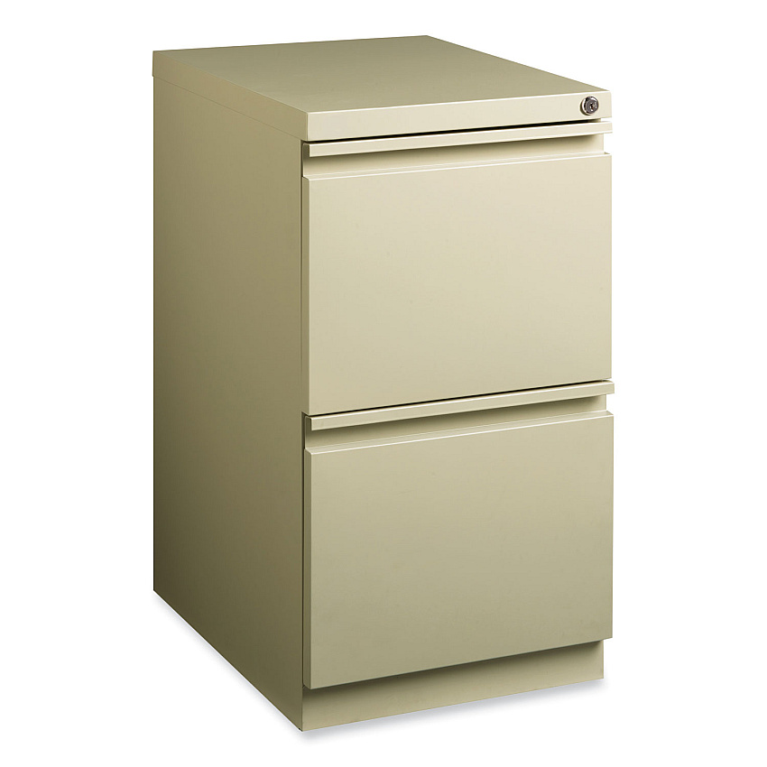 Hirsh Industries Full-Width Pull 20 Deep Mobile Pedestal File, 2-Drawer: File/File, Letter, Putty, 15 x 19.88 x 27.75 (HID18577)