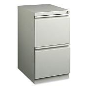 Hirsh Industries Full-Width Pull 20 Deep Mobile Pedestal File, 2-Drawer: File/File, Letter, Light Gray, 15 x 19.88 x 27.75 (HID18579)