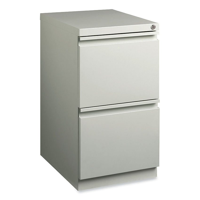 Hirsh Industries Full-Width Pull 20 Deep Mobile Pedestal File, 2-Drawer: File/File, Letter, Light Gray, 15 x 19.88 x 27.75 (HID18579)