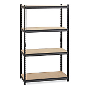Hirsh Industries Iron Horse 2300 Rivet Shelving, Four-Shelf, 36w x 18d x 60h, Black (HID20991)