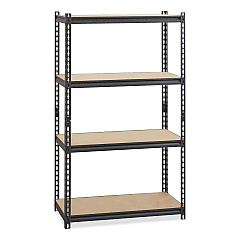 Hirsh Industries Iron Horse 2300 Rivet Shelving, Four-Shelf, 36w x 18d x 60h, Black (HID20991)