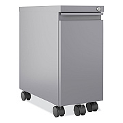 Hirsh Industries Zip Mobile Pedestal File, 1-Drawer, File, Legal/Letter, Arctic Silver, 10 x 19.88 x 21.75 (HID24045)