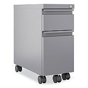 Hirsh Industries Zip Mobile Pedestal File, 2-Drawer, Box/File, Legal/Letter, Arctic Silver, 10 x 19.88 x 21.75 (HID24044)