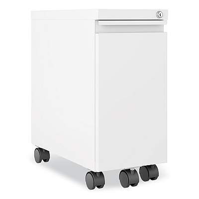 Hirsh Industries Zip Mobile Pedestal File, 1-Drawer, File, Legal/Letter, White, 10 x 19.88 x 21.75 (HID24106)