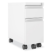 Hirsh Industries Zip Mobile Pedestal File, 2-Drawer: Box/File, Legal/Letter, White, 10 x 19.88 x 21.75 (HID24152)