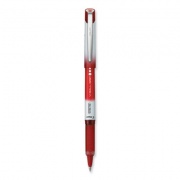 Pilot VBall Grip Liquid Ink Roller Ball Pen, Stick, Extra-Fine 0.5 mm, Red Ink, Red/White Barrel (35472)