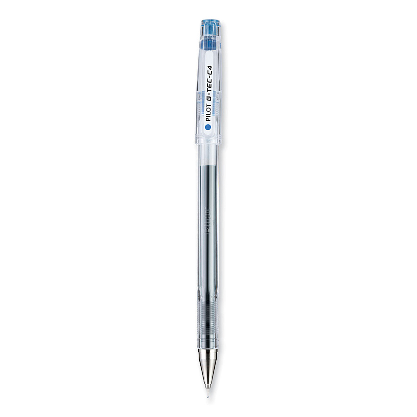 Pilot G-TEC-C Ultra Gel Pen, Stick, Extra-Fine 0.4 mm, Blue Ink, Clear/Blue Barrel, Dozen (PIL35492)