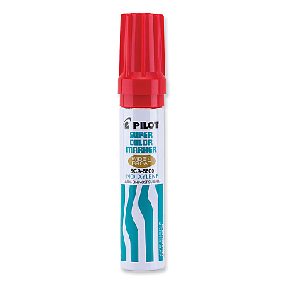 Pilot Jumbo Refillable Permanent Marker, Broad Chisel Tip, Red (PIL45300)