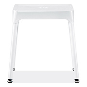 Safco Steel Guest Stool, Backless, Supports Up to 275 lb, 15" to 15.5" Seat Height, White Seat, White Base (SAF6603WH)