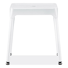 Safco Steel Guest Stool, Backless, Supports Up to 275 lb, 15" to 15.5" Seat Height, White Seat, White Base (SAF6603WH)