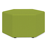 Safco Learn 30" Hexagon Vinyl Ottoman, 30w x 30d x 18h, Green (SAF8124GV)