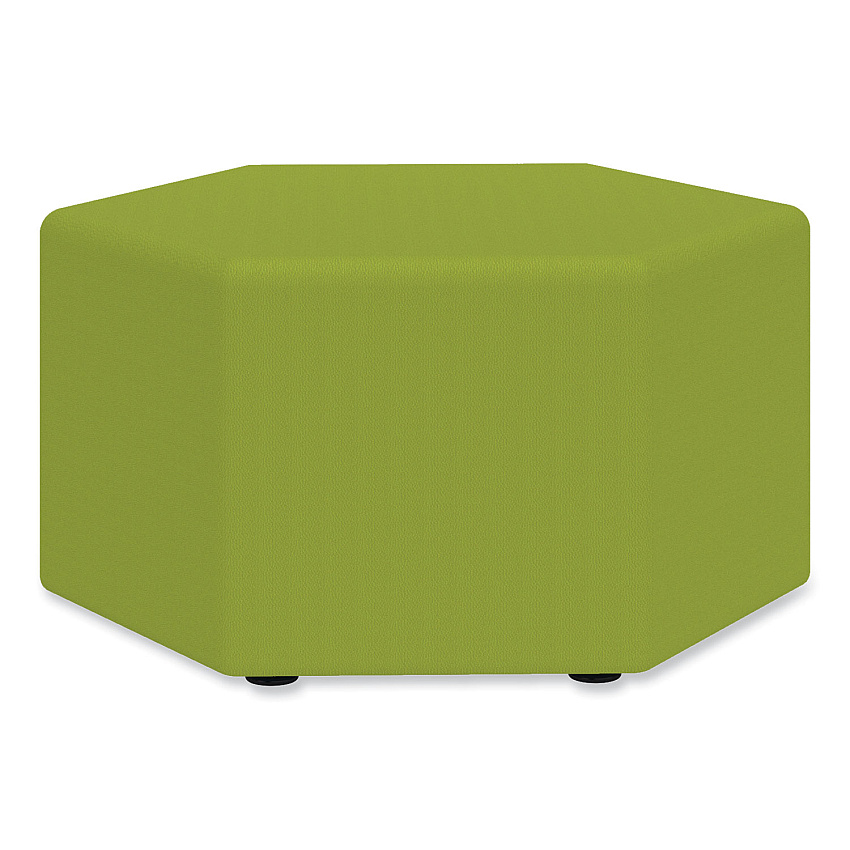 Safco Learn 30" Hexagon Vinyl Ottoman, 30w x 30d x 18h, Green (SAF8124GV)