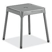 Safco Steel Guest Stool, Backless, Supports Up to 275 lb, 15" to 15.5" Seat Height, Silver Seat, Silver Base (SAF6603SL)