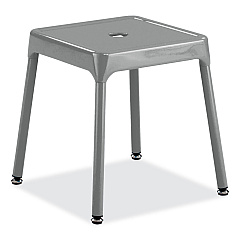 Safco Steel Guest Stool, Backless, Supports Up to 275 lb, 15" to 15.5" Seat Height, Silver Seat, Silver Base (SAF6603SL)