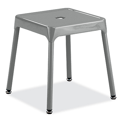 Safco Steel Guest Stool, Backless, Supports Up to 275 lb, 15" to 15.5" Seat Height, Silver Seat, Silver Base (SAF6603SL)