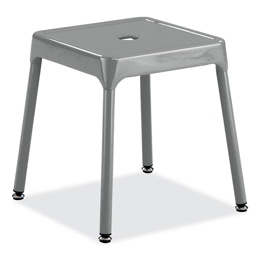 Safco Steel Guest Stool, Backless, Supports Up to 275 lb, 15" to 15.5" Seat Height, Silver Seat, Silver Base (SAF6603SL)