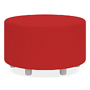 Safco Learn 30" Cylinder Vinyl Ottoman, 30w x 30d x 18h, Red (SAF8123RV)