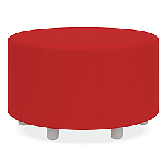 Safco Learn 30" Cylinder Vinyl Ottoman, 30w x 30d x 18h, Red (SAF8123RV)
