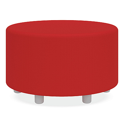 Safco Learn 30" Cylinder Vinyl Ottoman, 30w x 30d x 18h, Red (SAF8123RV)