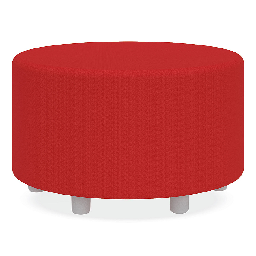 Safco Learn 30" Cylinder Vinyl Ottoman, 30w x 30d x 18h, Red (SAF8123RV)
