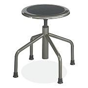 Safco Diesel Low Base Stool, Backless, Supports Up to 250 lb, 16" to 22" Seat Height, Black Seat, Pewter Base (SAF6669)