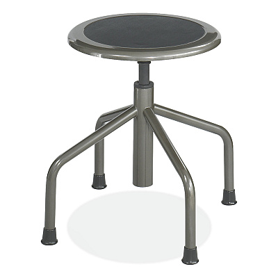 Safco Diesel Low Base Stool, Backless, Supports Up to 250 lb, 16" to 22" Seat Height, Black Seat, Pewter Base (SAF6669)