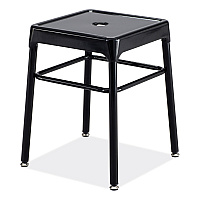 Safco Steel GuestBistro Stool, Backless, Supports Up to 250 lb, 18" Seat Height, Black Seat, Black Base (SAF6604BL)