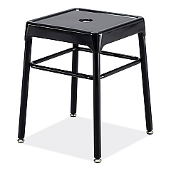 Safco Steel GuestBistro Stool, Backless, Supports Up to 250 lb, 18" Seat Height, Black Seat, Black Base (SAF6604BL)