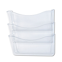 Rubbermaid Unbreakable Wall Files, 3 Sections, A4/Letter Size, 13.75" x 3.13" x 29.38", Clear (RUB65976ROS)