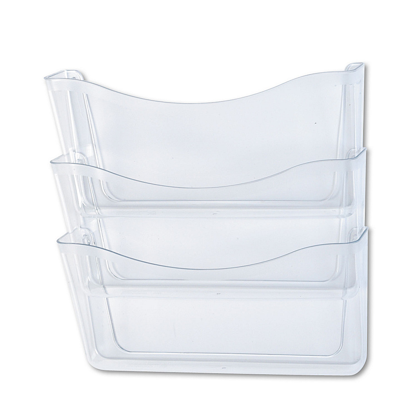 Rubbermaid Unbreakable Wall Files, 3 Sections, A4/Letter Size, 13.75" x 3.13" x 29.38", Clear (RUB65976ROS)