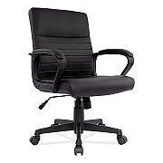 Alera Breich Series Manager Chair, Supports Up to 275 lbs, 16.73" to 20.39" Seat Height, Black Seat/Back, Black Base (ALEBC42B19)