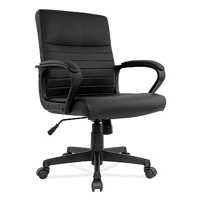 Alera Breich Series Manager Chair, Supports Up to 275 lbs, 16.73" to 20.39" Seat Height, Black Seat/Back, Black Base (ALEBC42B19)