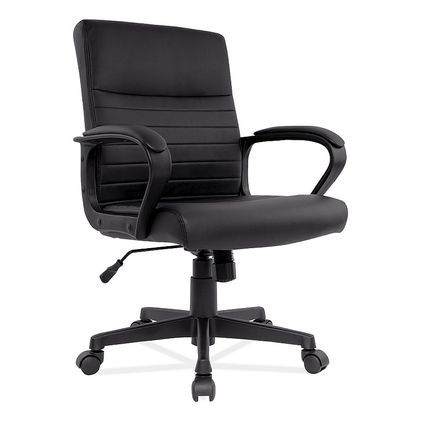 Alera Breich Series Manager Chair, Supports Up to 275 lbs, 16.73" to 20.39" Seat Height, Black Seat/Back, Black Base (ALEBC42B19)