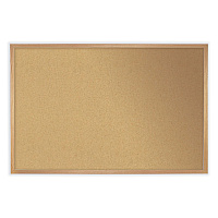 Ghent Natural Cork Bulletin Board with Frame, 96.5 x 48.5, Tan Surface, Natural Oak Frame (GHEWK48)