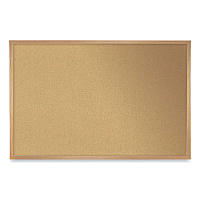Ghent Natural Cork Bulletin Board with Frame, 60.5 x 36.5, Tan Surface, Oak Frame (GHEWK35)