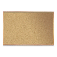 Ghent Natural Cork Bulletin Board with Frame, 60.5 x 36.5, Tan Surface, Oak Frame (GHEWK35)
