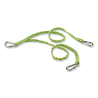 ergodyne Squids 3311 Twin-Leg Tool Lanyard with Three Carabiners, 15lb Max Working Capacity, 35" to 42" Long, Lime (EGO19083)