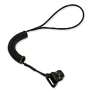ergodyne Squids 3158 Coiled Lanyard with Clamp, 2 lb Max Working Capacity, 12" to 48" Long, Black (EGO19158)
