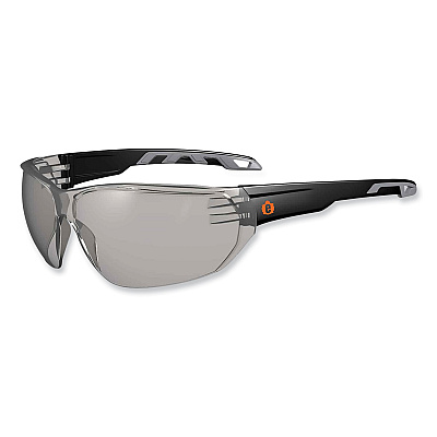ergodyne Skullerz Vali Frameless Safety Glasses, Black Nylon Impact Frame, Anti-Fog Indoor/Outdoor Polycarbonate Lens (EGO59283)