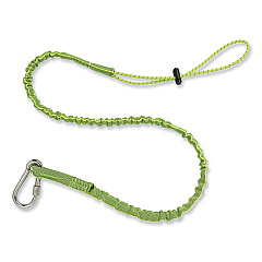 ergodyne Squids 3101 Lanyard with Stainless Steel Carabiner + Cinch-Loop, 15 lb Max Working Capacity, 42" to 54" Long, Lime (EGO19017)