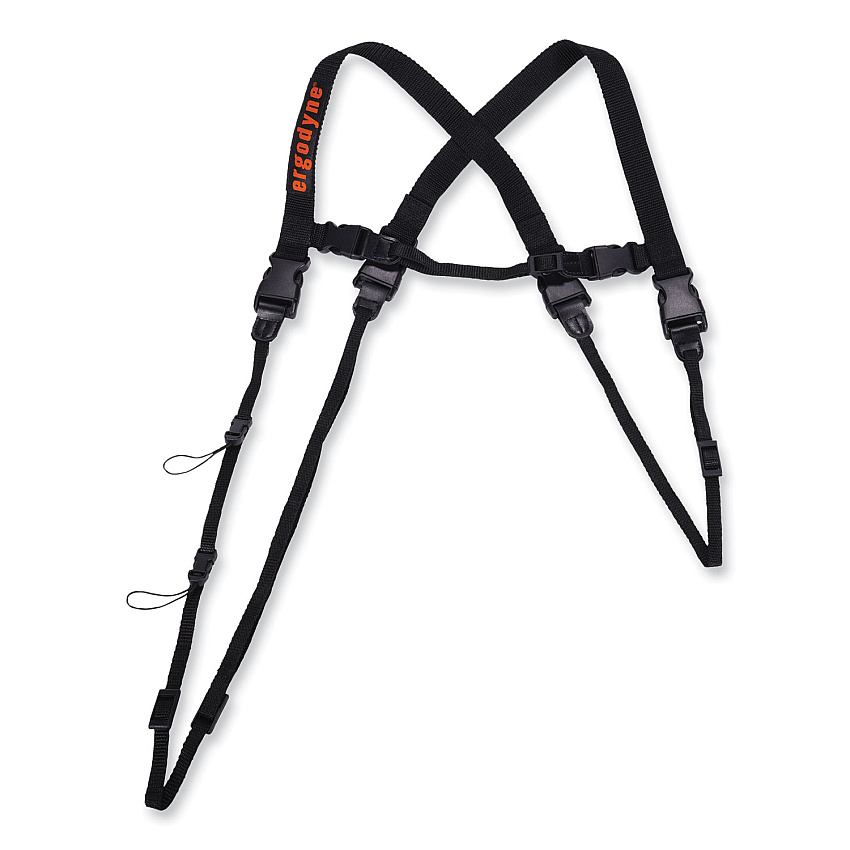 ergodyne Squids 3132 Barcode Scanner Lanyard Harness, Large: 20" Arm Strap, 43" Long Lanyard Strap, Black (EGO19164)