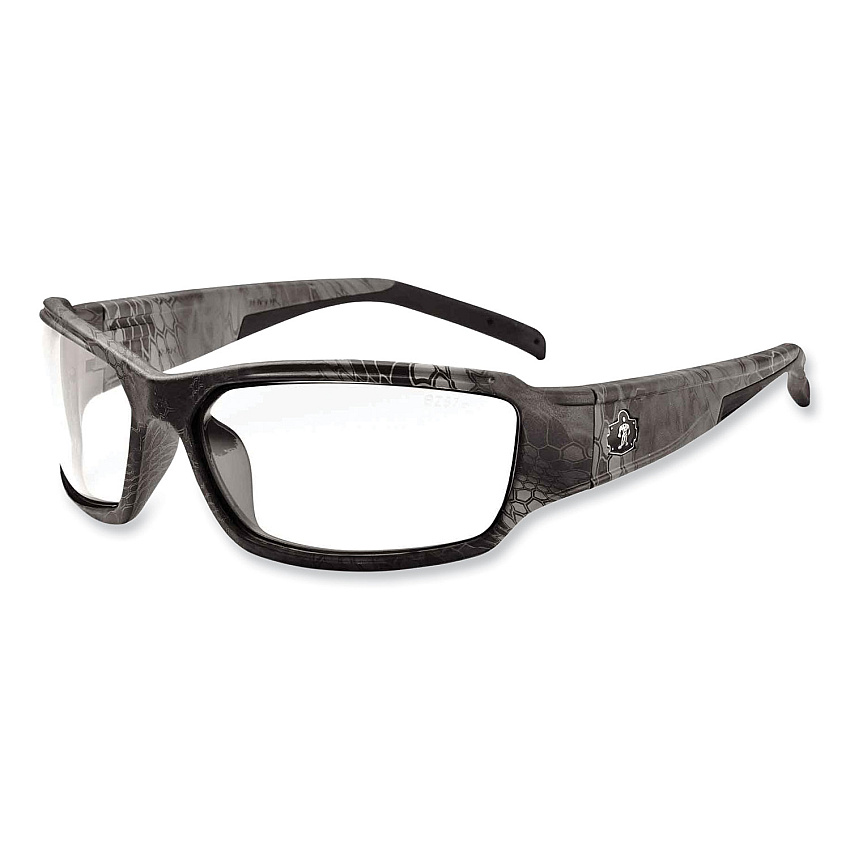 ergodyne Skullerz Thor Safety Glasses, Kryptek Tyhpon Nylon Impact Frame, AntiFog Clear Polycarbonate Lens (EGO51303)