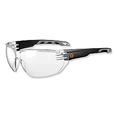 ergodyne Skullerz Vali Frameless Safety Glasses, Matte Black Nylon Impact Frame, Clear Polycarbonate Lens (EGO59200)