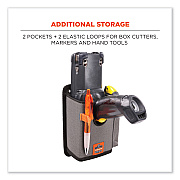 ergodyne Squids 5543 Handheld Barcode Scanner Mount Holder with Fastener Straps, 2 Compartments, 3.5 x 1.5 x 6.3, Gray (EGO19184)