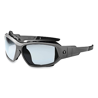ergodyne Skullerz Loki Safety Glasses/Goggles, Matte Gray Nylon Impact Frame, Indoor/Outdoor Polycarbonate Lens (EGO56180)